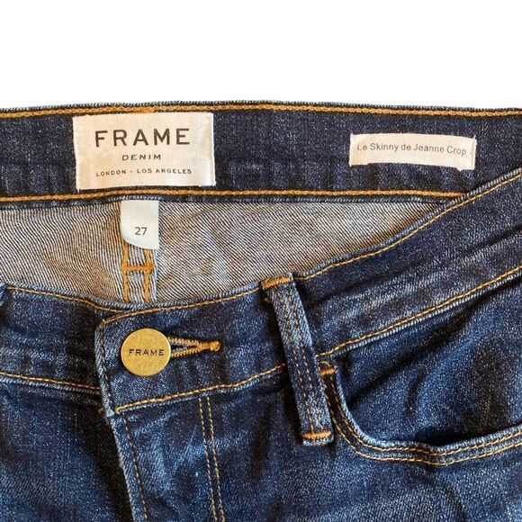 FRAME Denim Le Skinny de Jeanne Crop Medium Wash Jeans Women's 27 - Picture 4 of 5